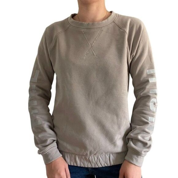 Lululemon Womens Light Gray Fleece Lined Mile High Crewneck Sweatshirt Sz M - Picture 1 of 10
